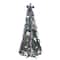 6ft. Pre-Lit Purple & Silver Pre-Decorated Pop-Up Artificial Christmas Tree, Clear Lights